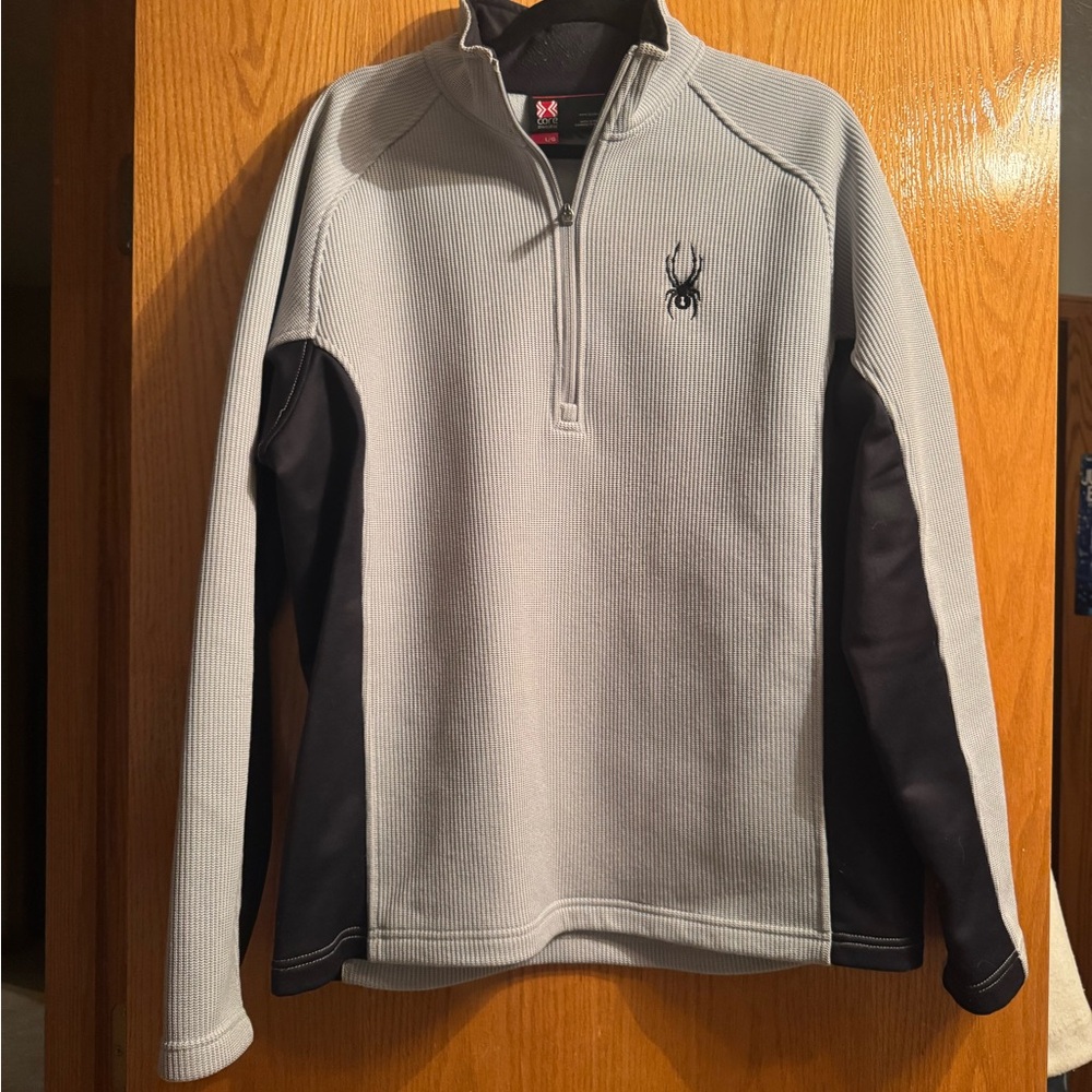 Spyder Gray and Black Quarter-Zip Pullover